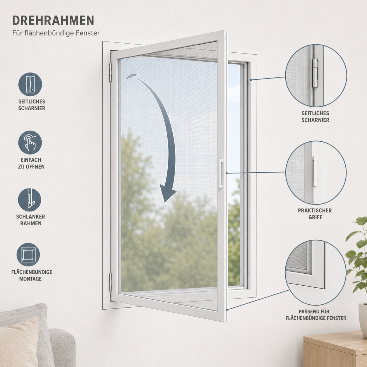 Insektenfenster Allround (Flächenbündig)